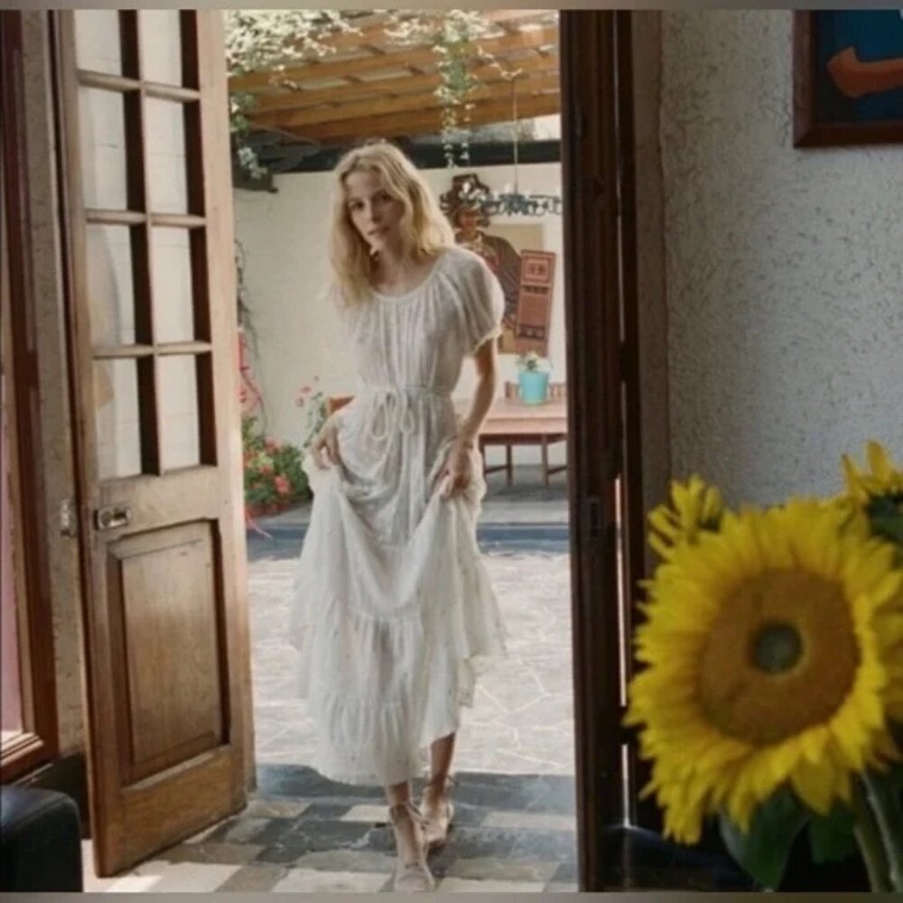 Rare Doen London Tansy Maxi Dress in Salt / White (slip included)
